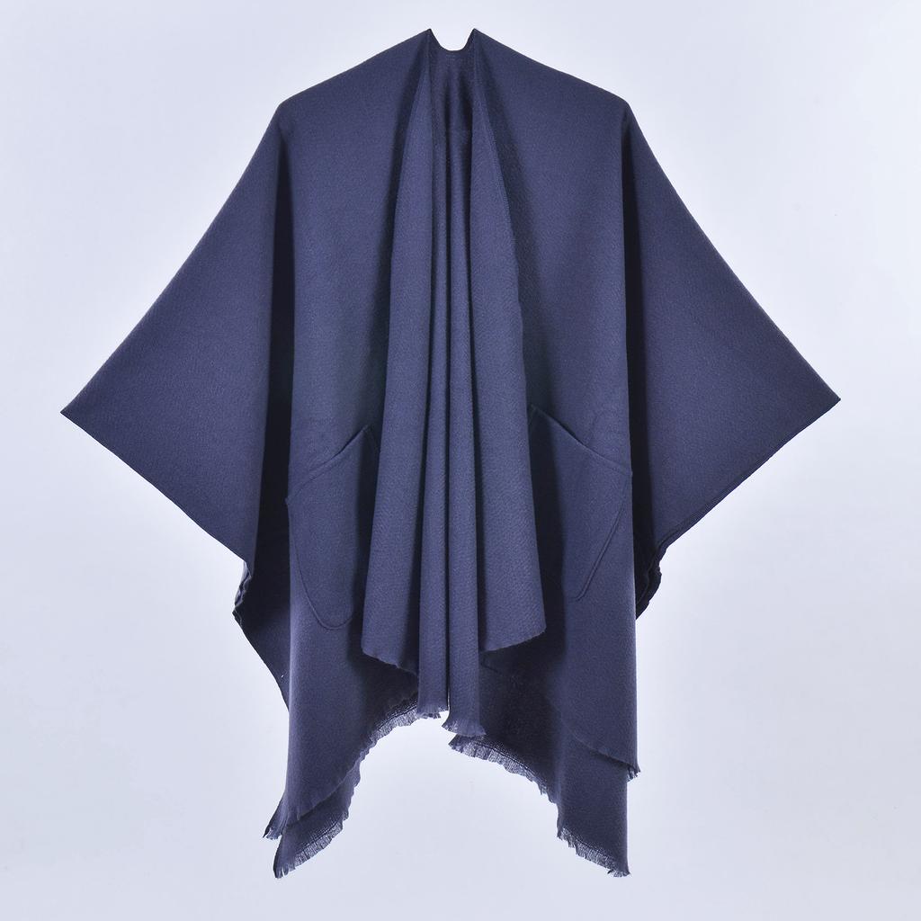 130*150cm Shawl Wraps for Women with Pockets, Elegant Cashmere Feeling Wraps, Open Front Pashmina with Tassel Scarf Blanket for Spring Fall Winter