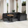 VidaXL 12-piece Garden Sofa Set Black Poly Rattan, Rectangular Outdoor Lounge, Modular for Garden 3362559