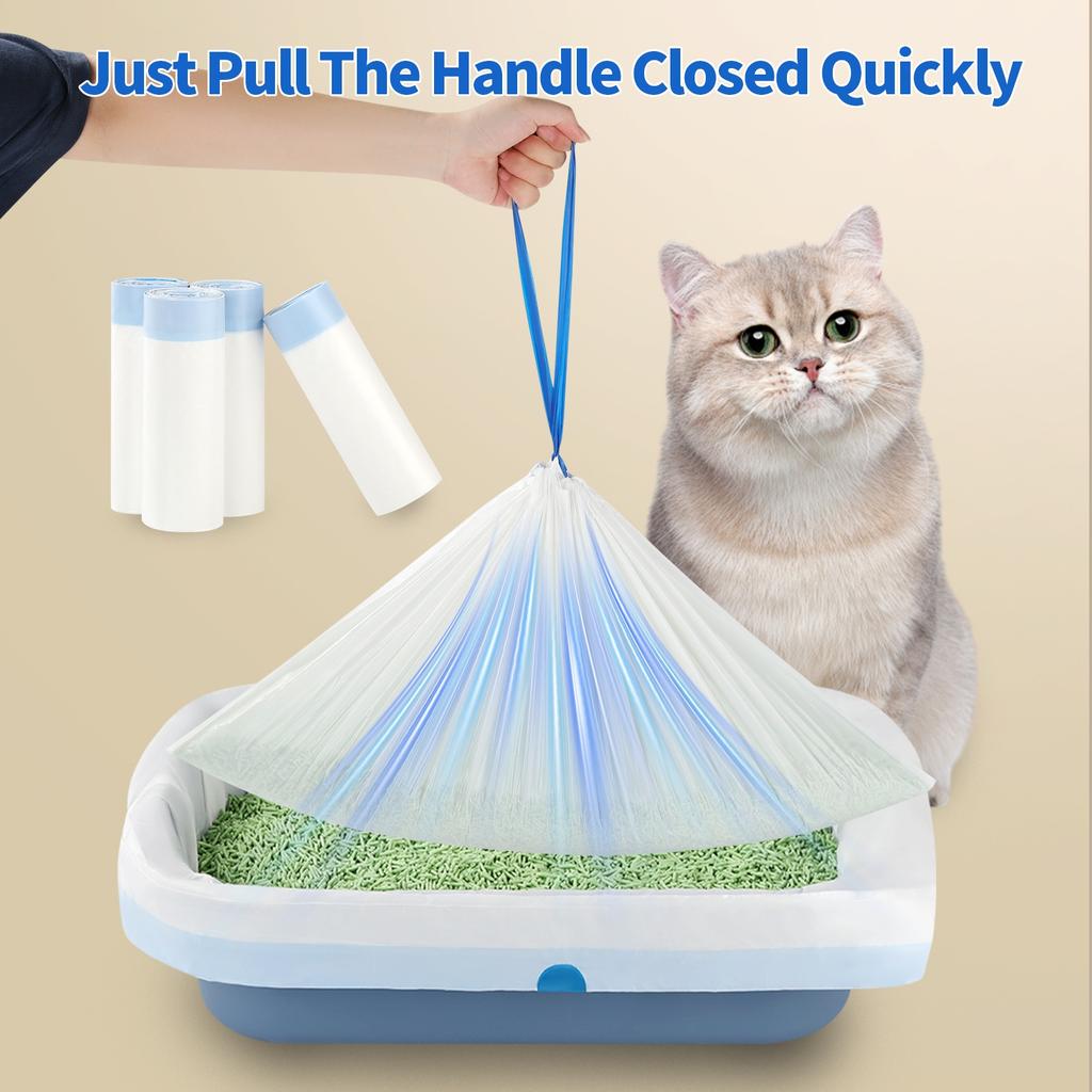 Elzrghs Вкладыши для кошачьего туалета Большие, Мешки для наполнителя со шнурком, Extra Thick Вкладыши для лотка Усиленные 36"x16"