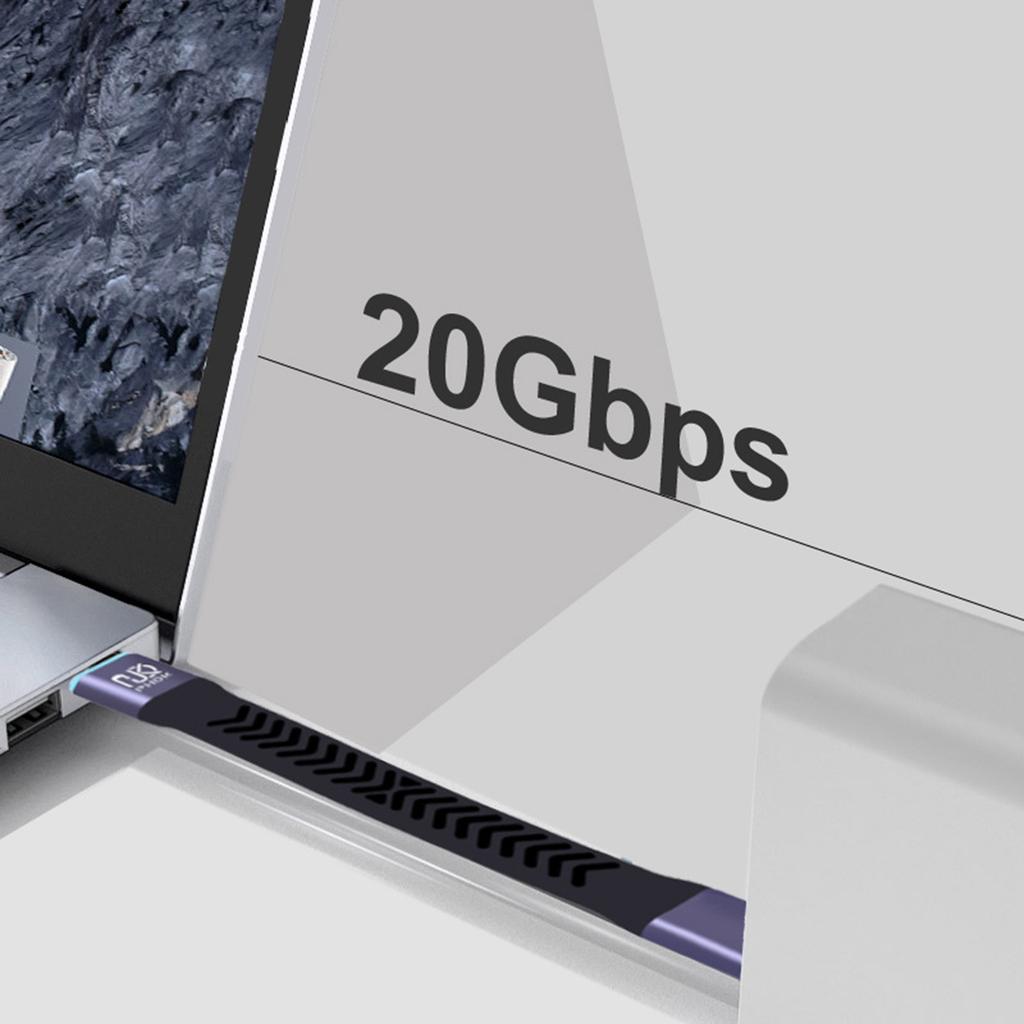 Короткий кабель USB-C - Type-C 10 см 20 Гбит/с Быстрая передача данных Высокоскоростной мягкий зарядный шнур Алюминий+никелевое покрытие