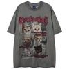 Streetwear Poster Cute CatS Graphic Unisex T-Shirt Cotton Washed Tshirt Oversized Short Sleeves T Shirt