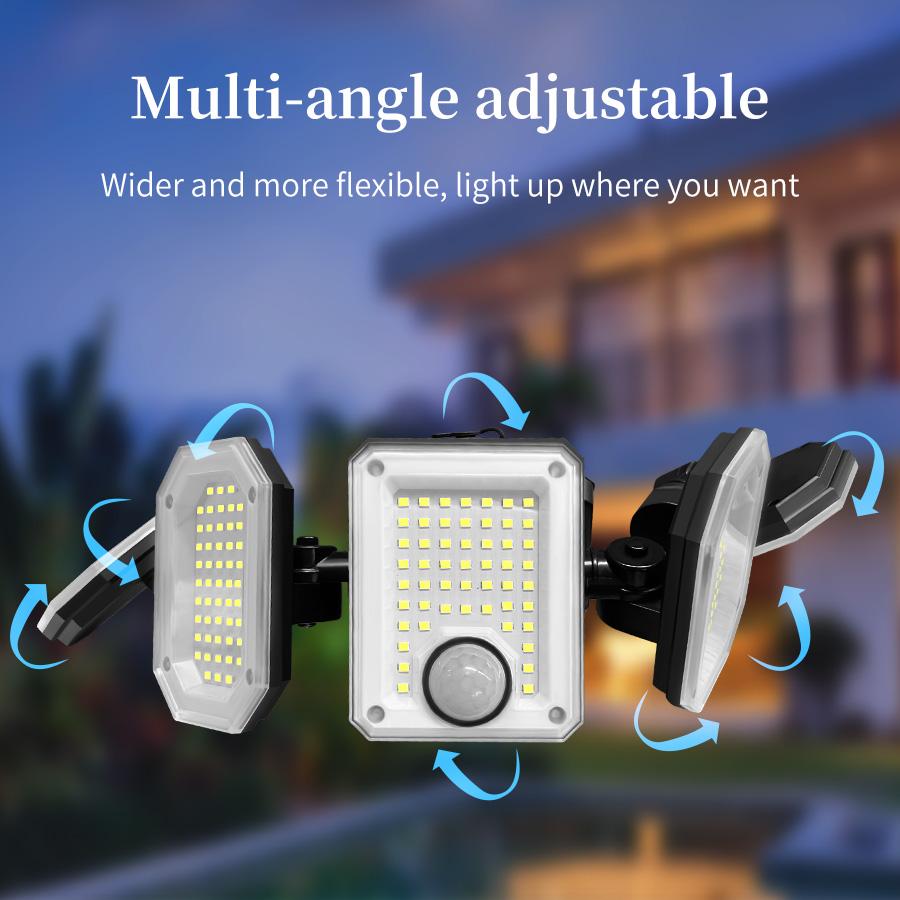 5 головных светодиодных солнечных фонарей, открытый сплит-датчик движения, управление освещением, водонепроницаемый широкоугольный настенный светильник, декор для сада, двор, уличный фонарь