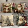 New Christmas Throw Pillow Cover Printed Holiday Living Room Sofa Decorative Cushion Cover Cushion Cover