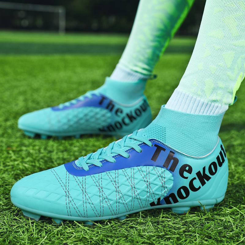 31-48 Мужские/женские футбольные бутсы. Высококачественные большие кожаные высокоэластичные носки, футбольные тренировочные бутсы с длинными ногтями из искусственного газона.