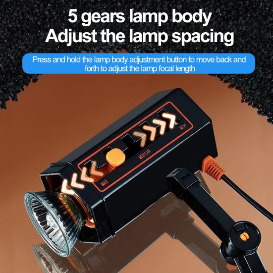 УФ-лампа для рептилий, регулируемый вращающийся на 360 градусов стержень с винтовым зажимом, регулируемый светильник для черепахи