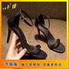 High Heels Women's Summer 2025 New Black One-word Strap Stiletto Sexy Niche Fairy Sandals