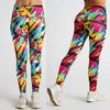New Women's Abstract Tie-Dye Printed Yoga Pants High Waist Exercise Fitness Pants Exercise Yoga Women