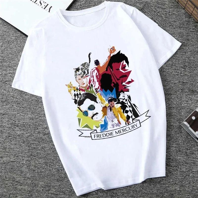 Футболка Freddie The Queen Белая Модная Женская Футболка Харадзюку Каваи Одежда С Коротким Рукавом Летняя Футболка Повседневный Женский Топ С Круглым Вырезом