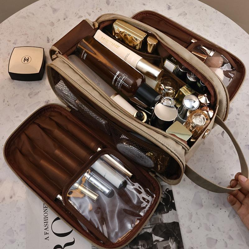 Large capacity cosmetic bag, high-end travel toiletry bag, multi-functional storage bag, portable storage pouch