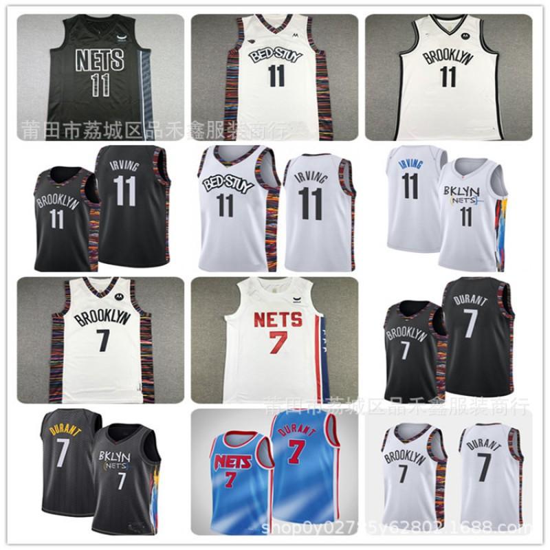Mens Basketball Jersey Shorts Set Irving 11 Durant 7 Cotton Sportswear Urban Style Embroidered Team Uniform