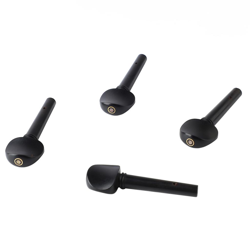 4PCS Viola Tuning Pegs Ebony Punching String Shaft Peg Replacement Violin Accessories Black