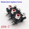 AV6-7RCA 6-позиционный RCA-разъем типа «лотос» с изогнутыми контактами, RCA-гнездо для аудио