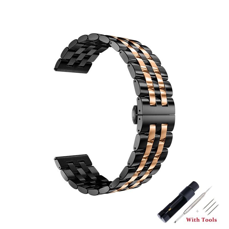 20mm 22mm Stainless Steel Watchband Metal Folding Watch Buckle Watch Band Strap Bracelet Watch Accessories with Tool