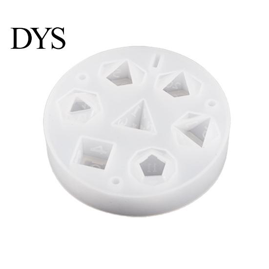 Silicone Dice Mold 3D with 7 Grids for DIY Making Irregular Multi-sided Digital Faux Crystal Game Props Ideal Gift Lovers Reusable