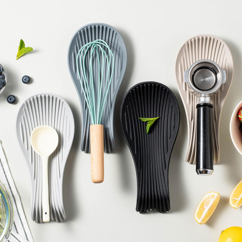 Силиконовый поднос для кухонной утвари, Кухонная лопатка, Суповая ложка, Силиконовая подставка для ложек, Бытовая толстая термоизолированная силиконовая подставка для ложек
