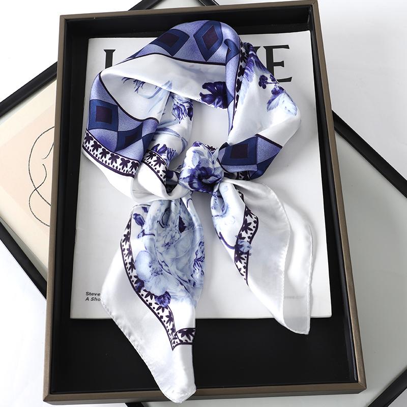 Luxury Silk Shawl Square Scarf For Women Horse Print Hijab Fashion Wraps Neckerchief Female 70*70cm Handkerchief Bandana Girl