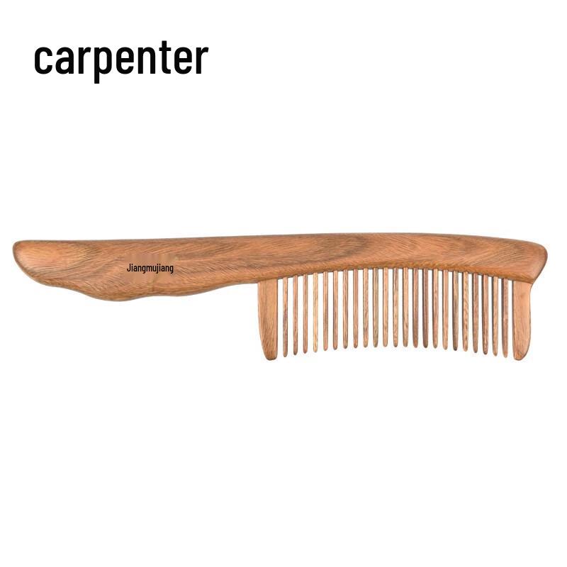 Коричневый набор для подарка: гребень из акации Муцзян с инкрустацией сандаловым деревом