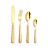 4Pcs Golden Dinnerware Stainless Steel Flat Wheat Ears Handle Dinner Knife Fork Cutlery Set Service Silverware Flatware Kitchen