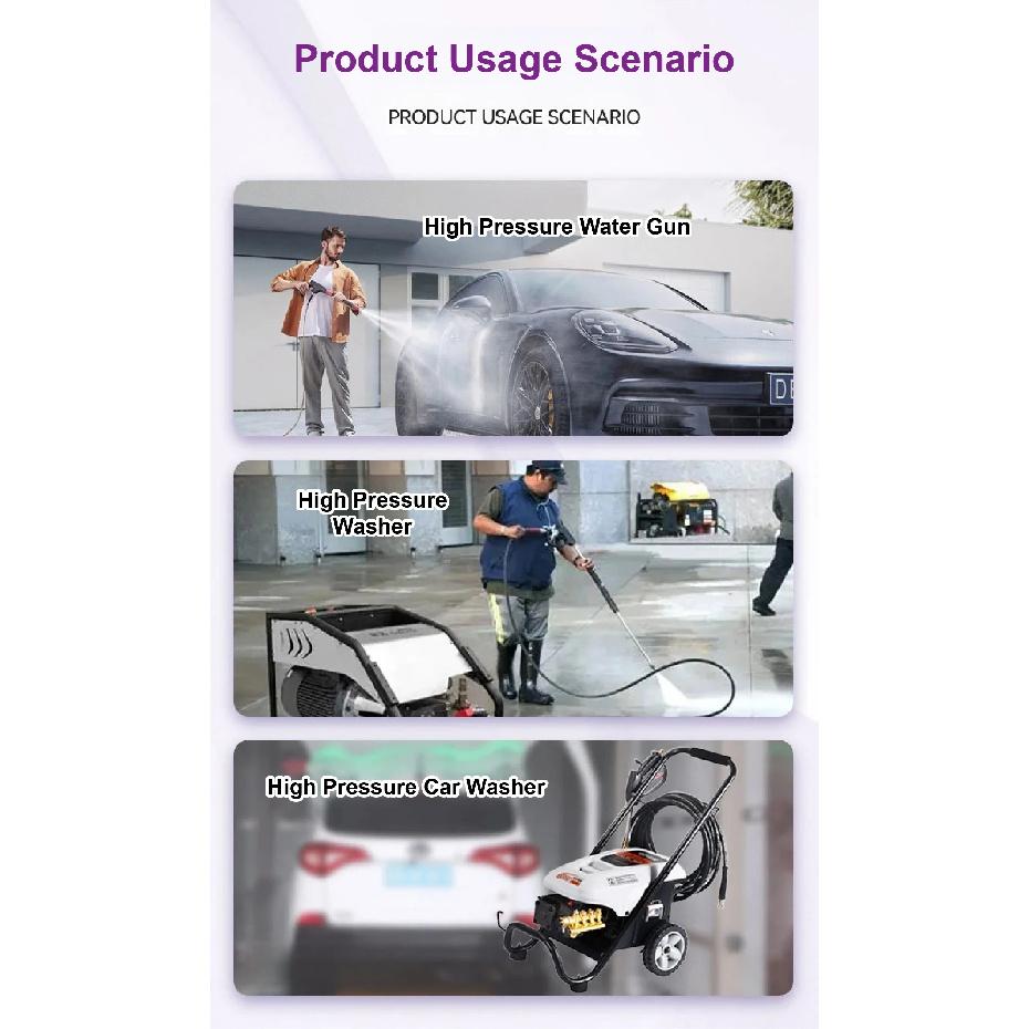 High Pressure Gauge 600Bar PSI 3/8 Pressure Washer Water Cleaning Industrial Gauge Stainless Steel Dual Scale