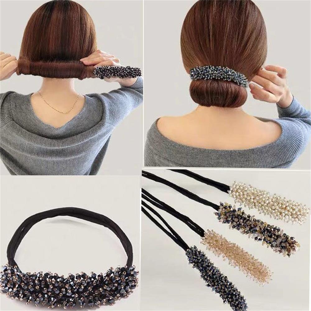 Accessories Braiders Tool Hair Band Quick Bun Curler Rhinestone Lazy Hairpin Donut Bun Maker