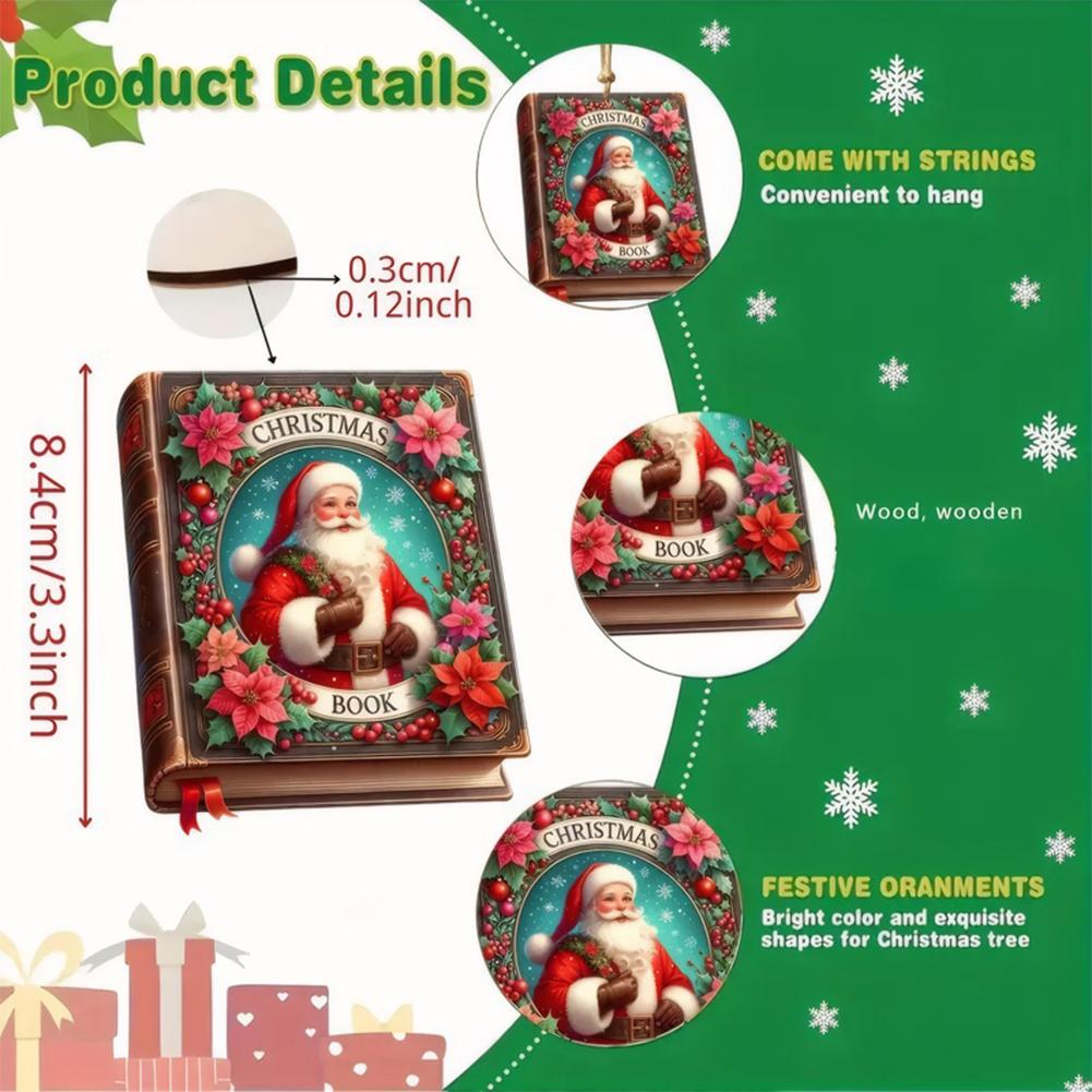 36/45Pcs Christmas Wooden Hanging Ornaments, Xmas Tree Decorations Wooden Pendants for Holiday Party Home Decor