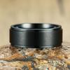 Vnox Персонализированные Черные Кольца-Спиннеры из Нержавеющей Стали для Мужчин 8мм Гравировка Свадебные Кольца Ювелирные Изделия Простые Индивидуальные Подарки
