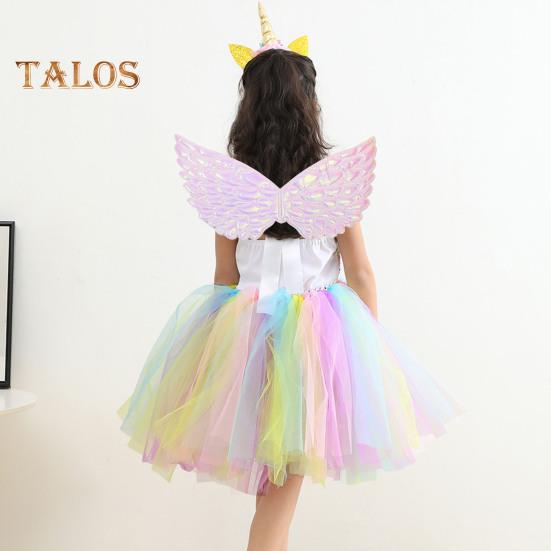 Bolalar chiqishi Farishta qanotlari Rangli malika ko'rinishi Yengil qayta ishlatiladigan Sahna shousi rekviziti Halloween Rojdestvo Kospley qanotlari rekviziti