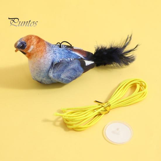 Интерактивная игрушка для кошек «щебечущая птица», реалистичная плюшевая птица с перьями, активируемая прикосновением, игрушка для котят с реалистичным щебечущим звуком для домашних кошек, успокаивает