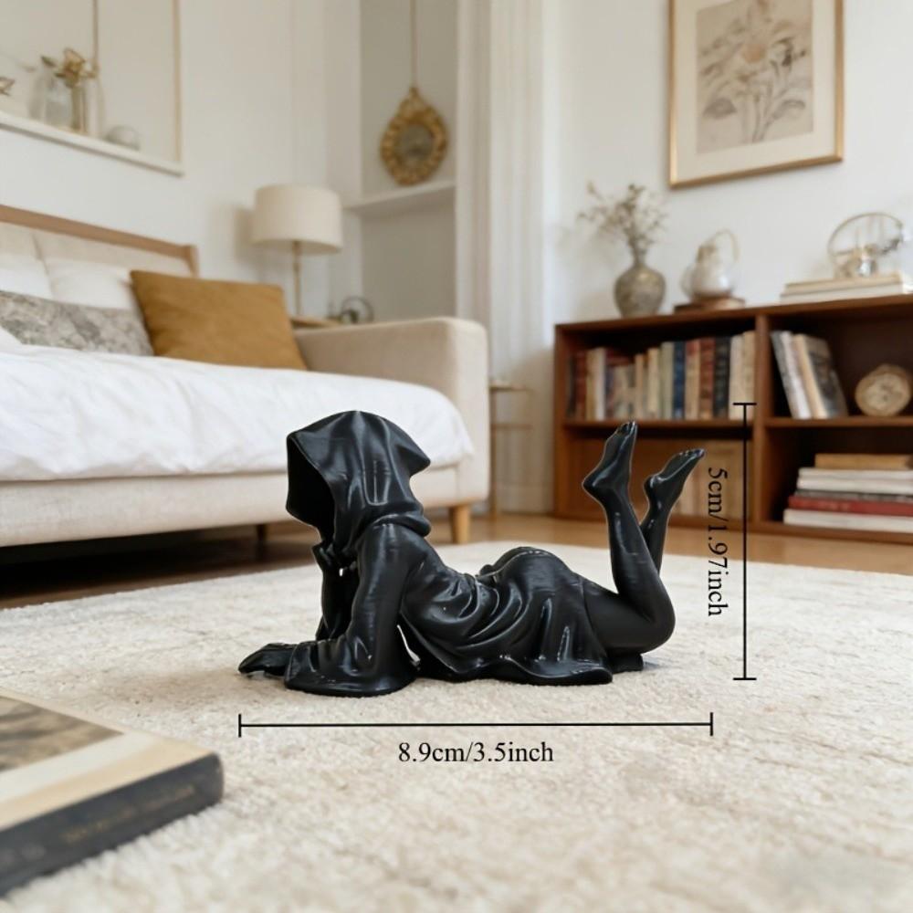 3D Printed Death Statue Home Decor Gothic Girl Statue Elegant Desktop Ornament Office Decor