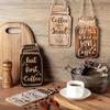4 шт. Винтажный Кофейный Знак с Буквами - Деревянные Подвесные Таблички в Рустикальном Стиле для Бара, Ресторана, Кухни и Декора Стены Дома в Деревенском Стиле