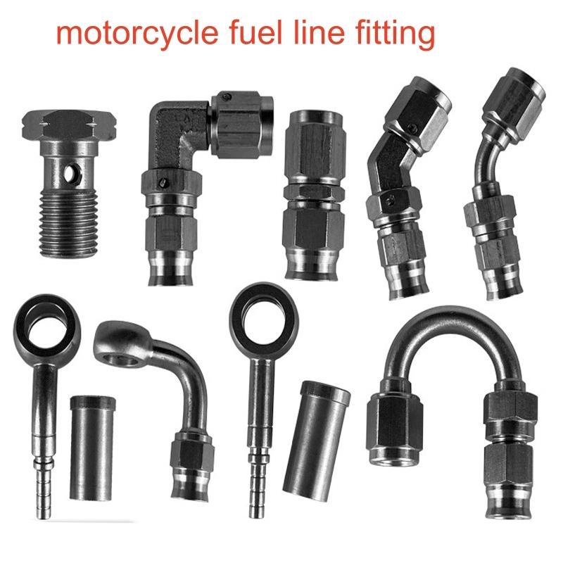 1pc Motorcycle Hydraulic Brake Hose Stainless Steel Rotary Oil Pipeline Joint Auto Banjo Fitting Oil Line Adaptor Universal