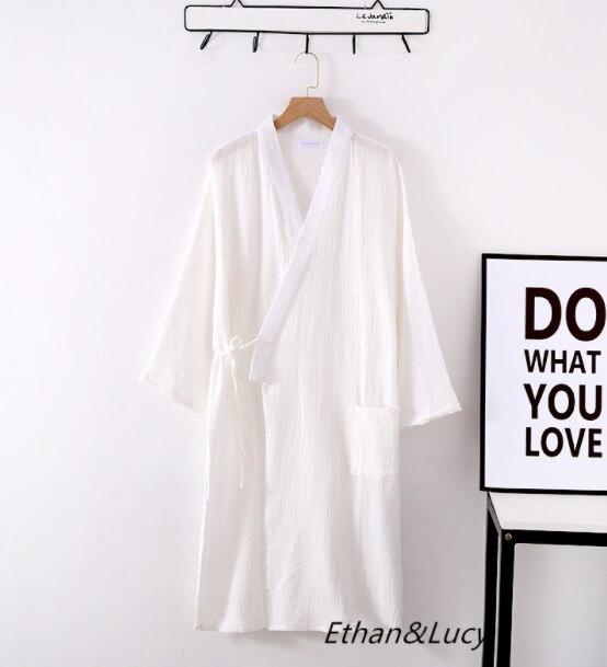 Новый весенне-осенний японский халат-кимоно для пары, хлопковый креповый халат, мужской халат-кимоно, мужская одежда для сна