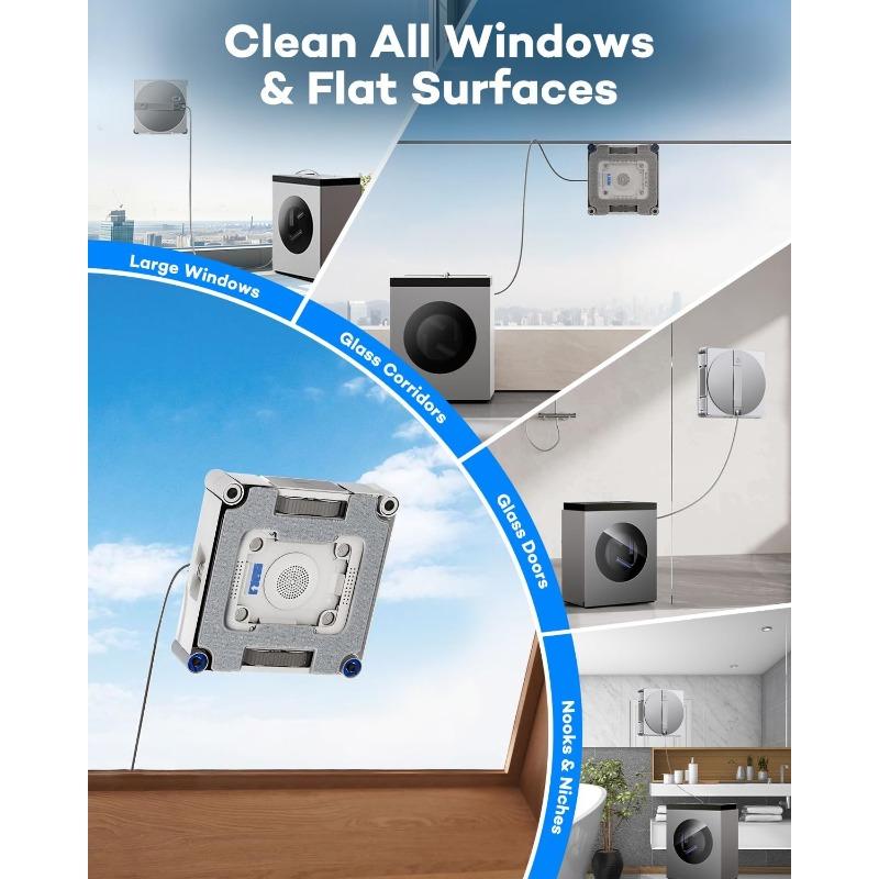 Набор из 3 чистящих насадок W3 Omni с креплением для робота-очистителя окон ECOVACS WINBOT W3 Omni, Моющиеся сменные части для тряпки-очистителя окон