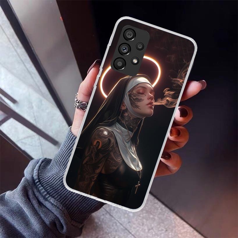 Dark Demon Nun Phone Case For Samsung Galaxy A12 A52S A42 A32 A22 A51 A50 Note 20 Ultra 10 S10 Plus A71 A70 A31 A30 A10S Galaxy
