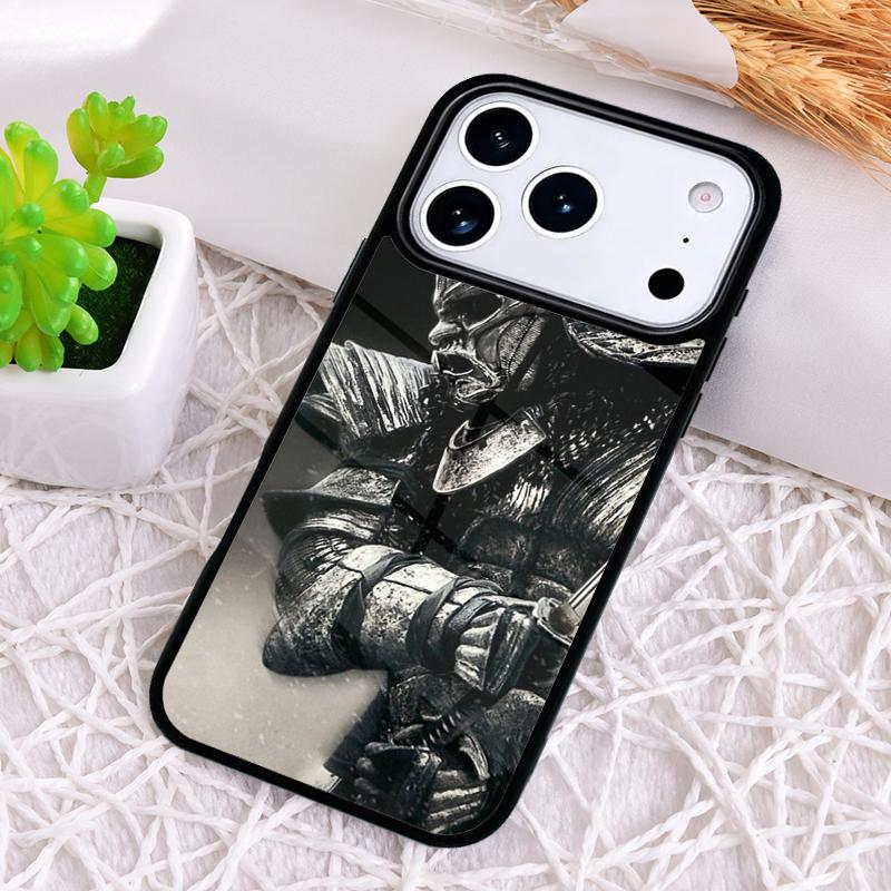 Samurai Japanese Warrior Mask Helmet Shockproof Phone Case for iPhone 17 Air 16e 15 11 12 14 13 Pro Max Cover Coque