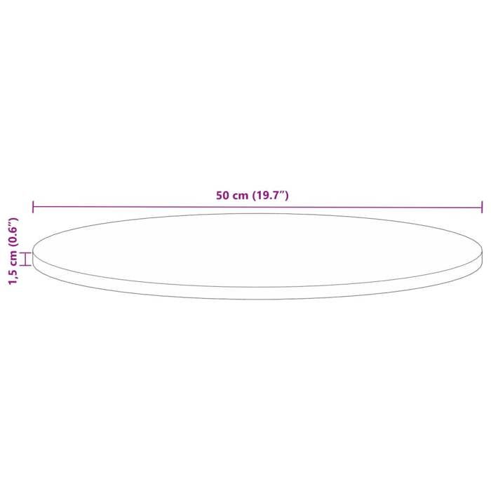 VidaXL Dessus de table Ø 50x1,5 cm rond bois massif de récupération 370020