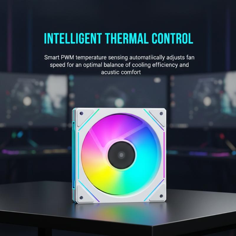 12cm ARGB 4 Pin Computer Case Fan Quiet Cooling 12V Large Air Volume 800-1600RPM For Desktop Gaming PC Build