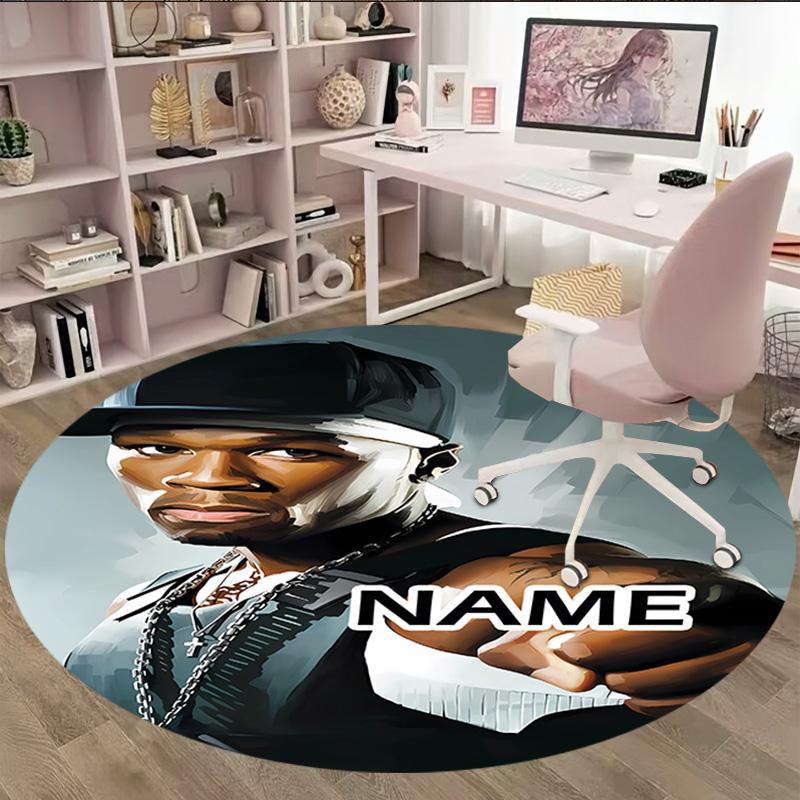 Customizable Rapper1 Round Non-Slip Carpet - Ideal for Garden, Picnic, Office, Perfect for Decoration, Suitable For All Seasons