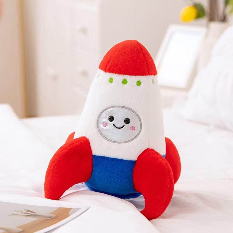 Плюшевая игрушка-кукла Ракета-космический корабль 18/27 см Ручная работа Мультяшная Аниме Милая Подушка-подушка Декор на День Рождения Детей