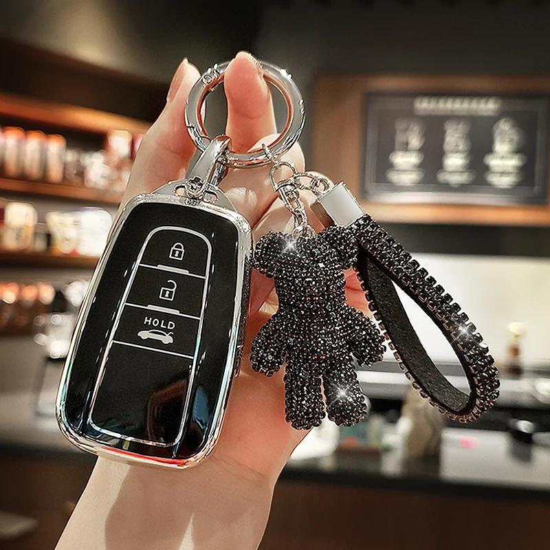 Fashion TPU Soft Car Key Case Full Cover Shell Protector For Toyota Corolla Camry RAV4 CHR C-HR Hilux Prius Land Cruiser Prado