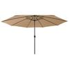 LED Illuminated Garden Umbrella 400 cm Taupe
