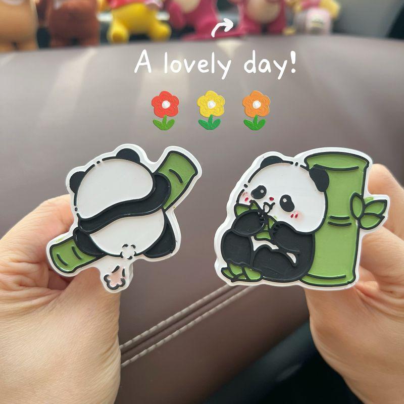 Cute Panda Car Air Freshener, Car Air Conditioning Vent Decoration, Fragrance Diffuser Stone, High-End Car Interior Accessory