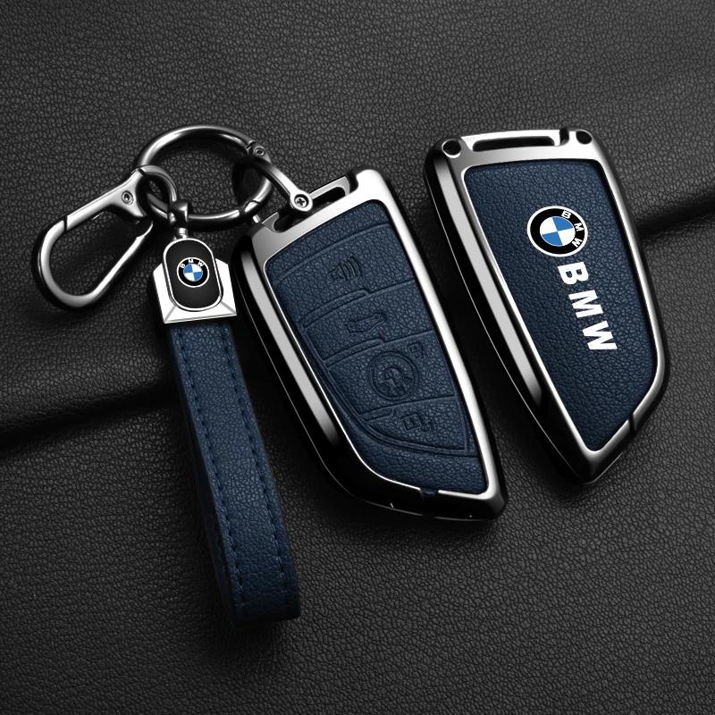 FYWH1 For BMW Leather Car Remote Key Case Cover Shell Fob For BMW X1 X3 X5 X6 X7 1 3 5 6 7 Series G20 G30 G11 F15 F16 G01 G02 F48 Key