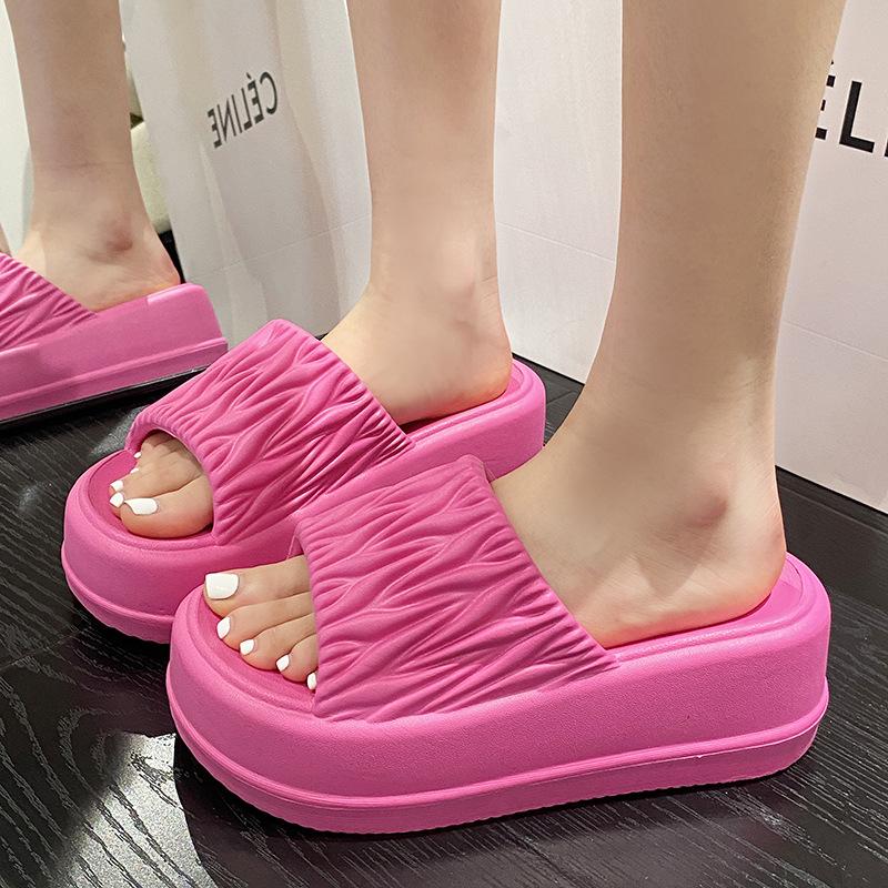Новые летние женские тапочки на платформе EVA, повседневная обувь с открытым носком для женщин, удобная нескользящая пляжная обувь на плоской подошве