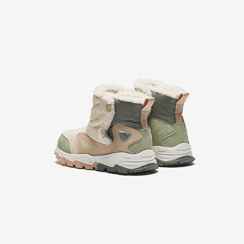Anta Kids Trendy Fashion Thickened Warm Durable Non-Slip Boots Kids Boots Granular-Rice-Yellow Plain-Green Washed-Green A22449942-1