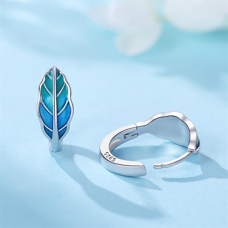 Серьги-кольца из серебра 925 пробы, серия «Цветочные растения», зелень, ирис, лоза, для женщин, свадебные, помолвочные, подарок на день рождения