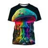 Summer Men's Casual T Shirts 3d Print T-shirt Art Design Colorful Mushroom Print T-shirts For Men Short Sleeve Streetwear Tops