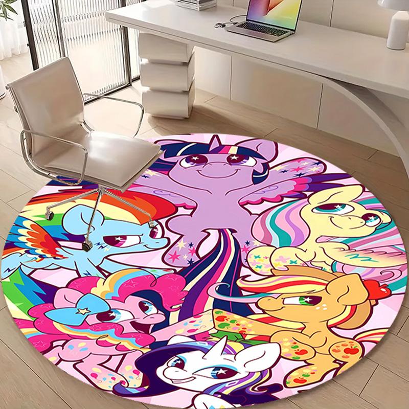 1pc My Little Pony4 Design Printed Area Round Carpet for Bedroom Living Room Home Decor Rugs Mat Non Slip Mat Rug for Bedside