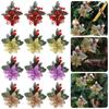 1-5pcs Christmas Artificial Pine Cones Flower with Clips Flower Red Berries Xmas Tree Wreath Ornaments Party Wedding Decoration