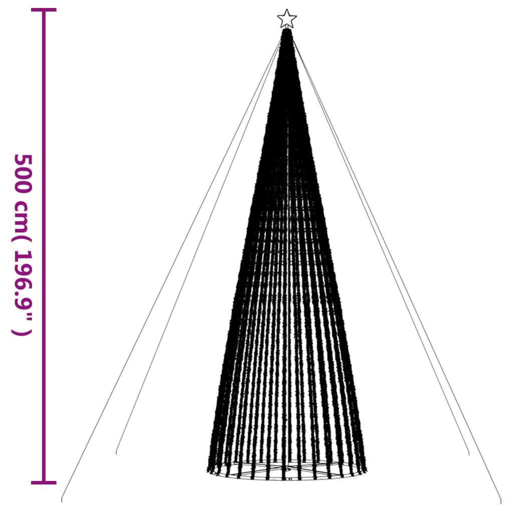 LED Christmas Tree 1544 Warm White LEDs 500 cm